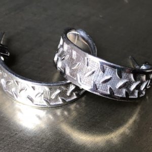 Tuff-Links Earrings in Silver with Diamond-Cut Pattern